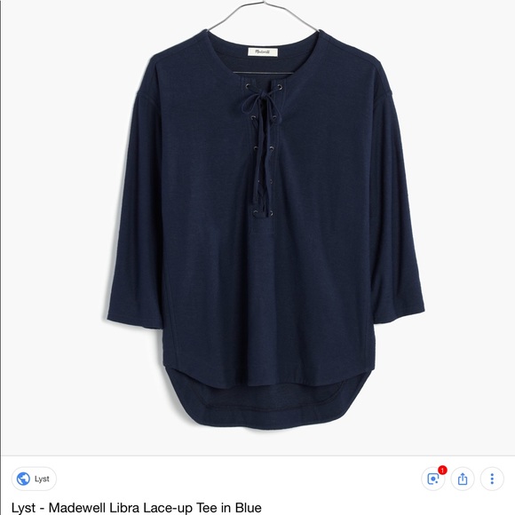MADEWELL~Libra Lace Up Tee~M - Picture 5 of 8
